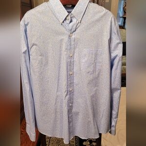 Crown & Ivy Men's Blue Patterned Shirt Size XL